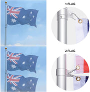 Rustproof Aluminum Flag Pole with 7.2m, Heavy-Duty Telescoping Pole for Outdoors, Gardens, Roof Walls, V284-AUS-1