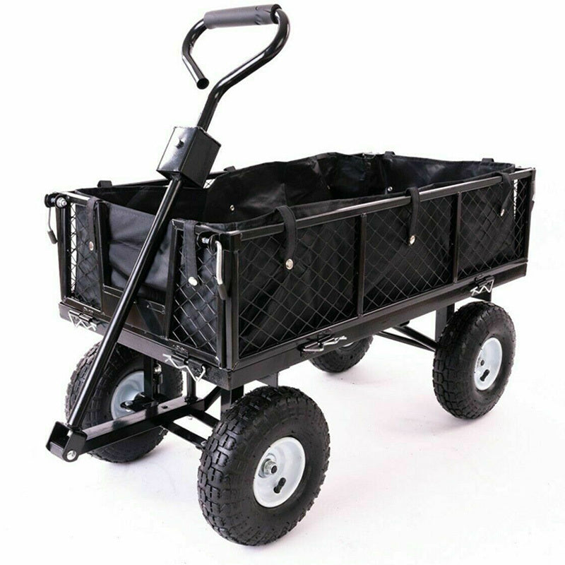 Garden Dump Rolling Mesh Cart with Heavy Duty Steel Frame,10 Inch Pneumatic Tires Maximum Load Capacity of V284-TC1840A