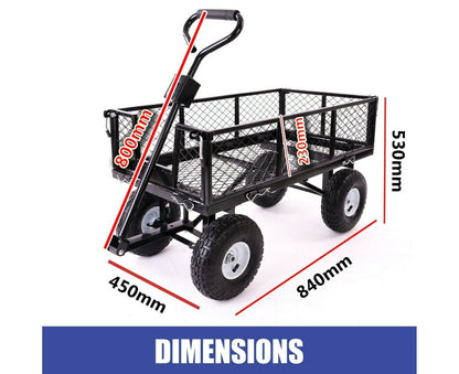 Garden Dump Rolling Mesh Cart with Heavy Duty Steel Frame,10 Inch Pneumatic Tires Maximum Load Capacity of V284-TC1840A