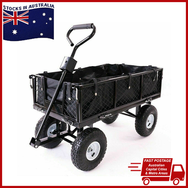 Garden Dump Rolling Mesh Cart with Heavy Duty Steel Frame,10 Inch Pneumatic Tires Maximum Load Capacity of V284-TC1840A