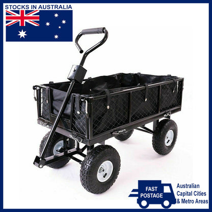 Garden Dump Rolling Mesh Cart with Heavy Duty Steel Frame,10 Inch Pneumatic Tires Maximum Load Capacity of V284-TC1840A