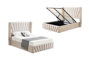 Allure Beige Velvet Gas Lift Bed - King V292-BED-ALLURE-KING-BEIGE