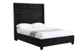 Ella Black Velvet Winged Bed 180cm - Queen V292-BED-ELLA-BLACK-QUEEN