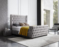 Style By Inspiration Milan Grey King Velvet Bed Frame