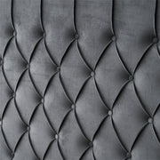 Paris Tall Tufted Velvet Dark Grey Bed with Storage Drawer - King V292-BED-PARIS-KING-GREY