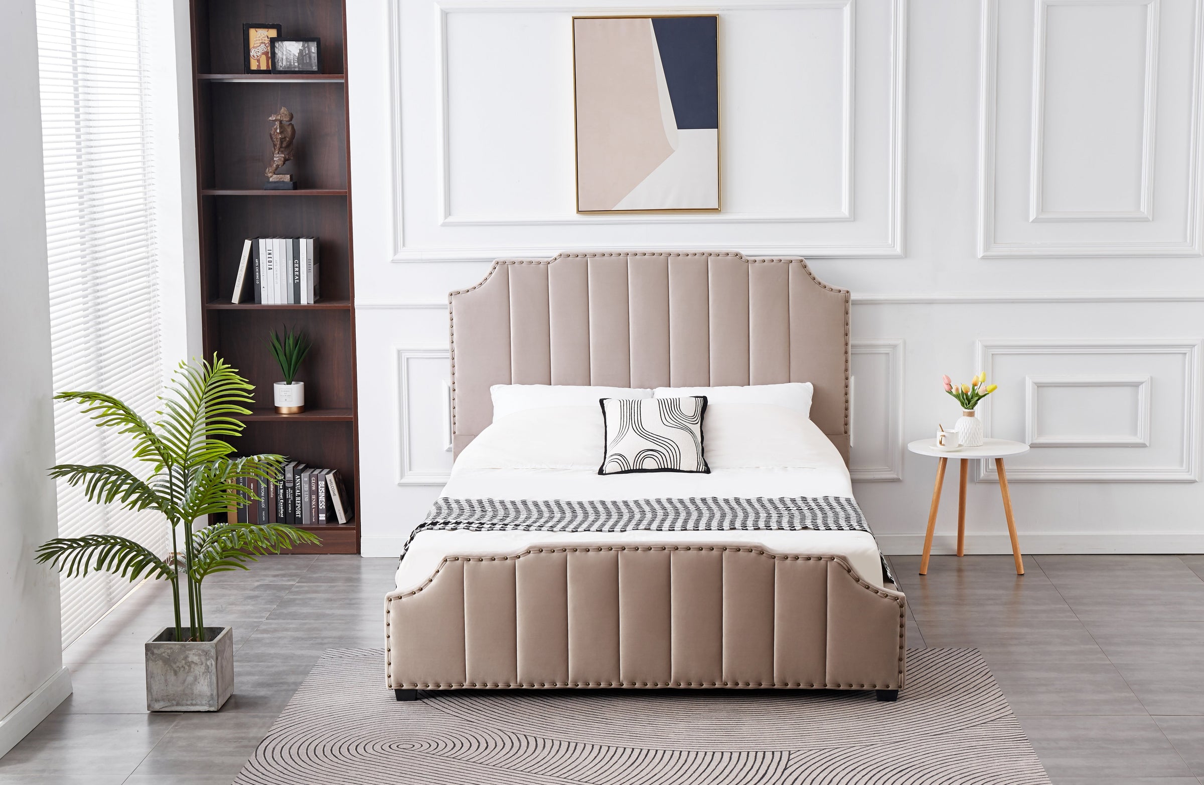 Santosa Champagne Velvet Bed - King V292-BED-SANTOSA-KING-CHAMPAGNE