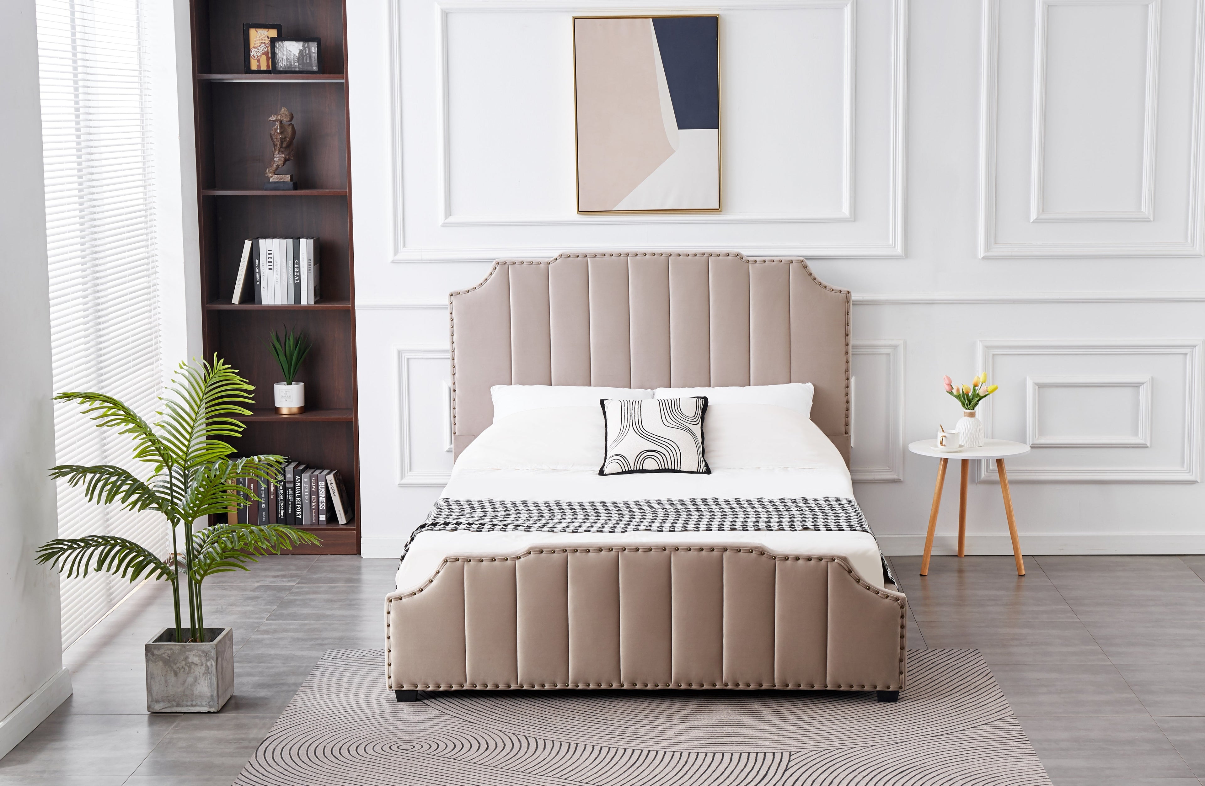 Santosa Champagne Velvet Bed - King V292-BED-SANTOSA-KING-CHAMPAGNE
