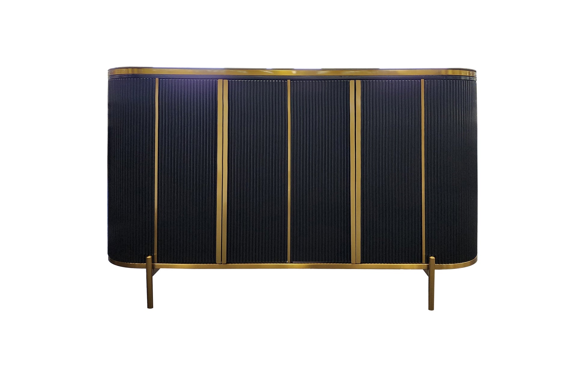 Kingsley Sideboard / Buffet Table - Black V292-BFT-KINGSLEY-BLACKBASE-BLACKMARBLE