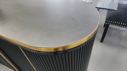 Kingsley Sideboard / Buffet Table - Black V292-BFT-KINGSLEY-BLACKBASE-BLACKMARBLE