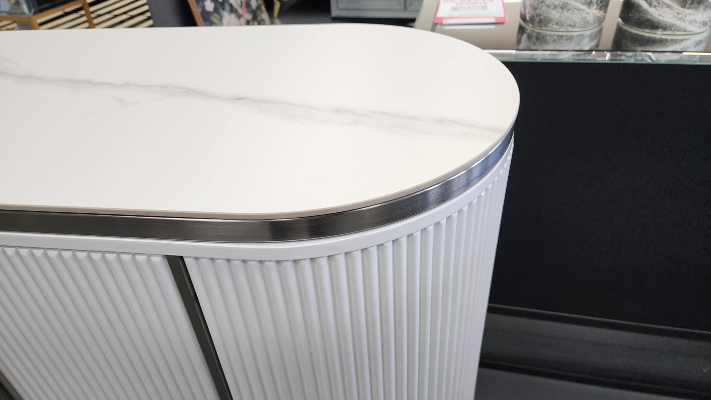 Kingsley Sideboard / Buffet Table - White V292-BFT-KINGSLEY-WHITEBASE-WHITEMARBLE