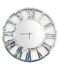 Decorative Silver 75cm Mirror Clock V292-CL-MIR-R70CM-SILVER