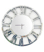 Decorative Silver 75cm Mirror Clock V292-CL-MIR-R70CM-SILVER