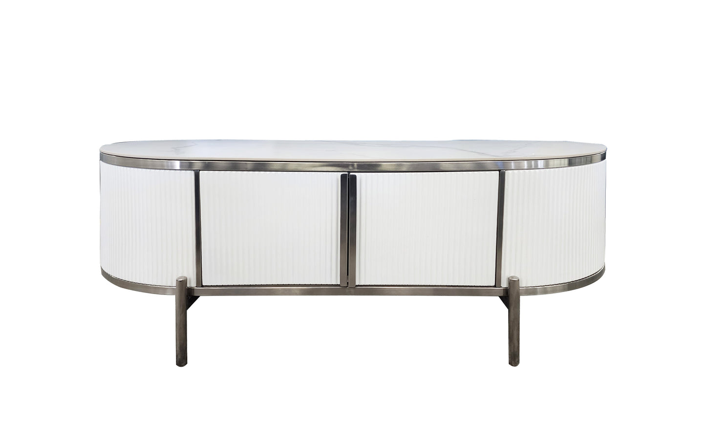 Kingsley Coffee Table - White V292-CT-KINGSLEY-WHITEBASE-WHITEMARBLE