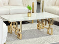 Royale Gold Coffee Table - White Marble V292-CT-ROYALE-GOLD-WHITEMARBLE