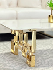 Royale Gold Coffee Table - White Marble V292-CT-ROYALE-GOLD-WHITEMARBLE