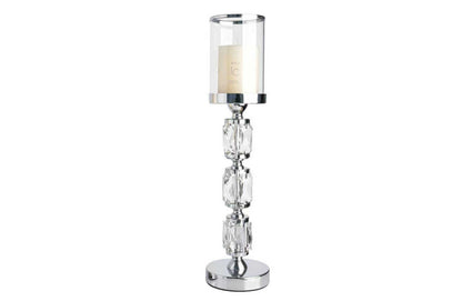 Abode Crystal Candle Holder - Silver - Large V292-HD-CAND-HOLDER-ABODE-L-SILVER
