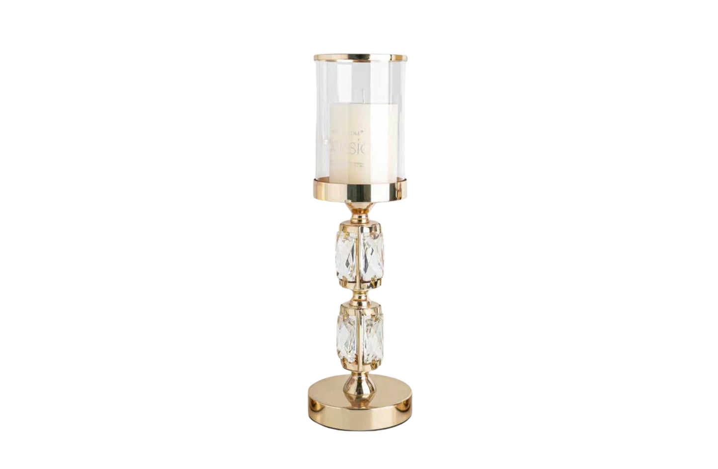 Abode Crystal Candle Holder - Gold - Medium V292-HD-CAND-HOLDER-ABODE-M-GOLD