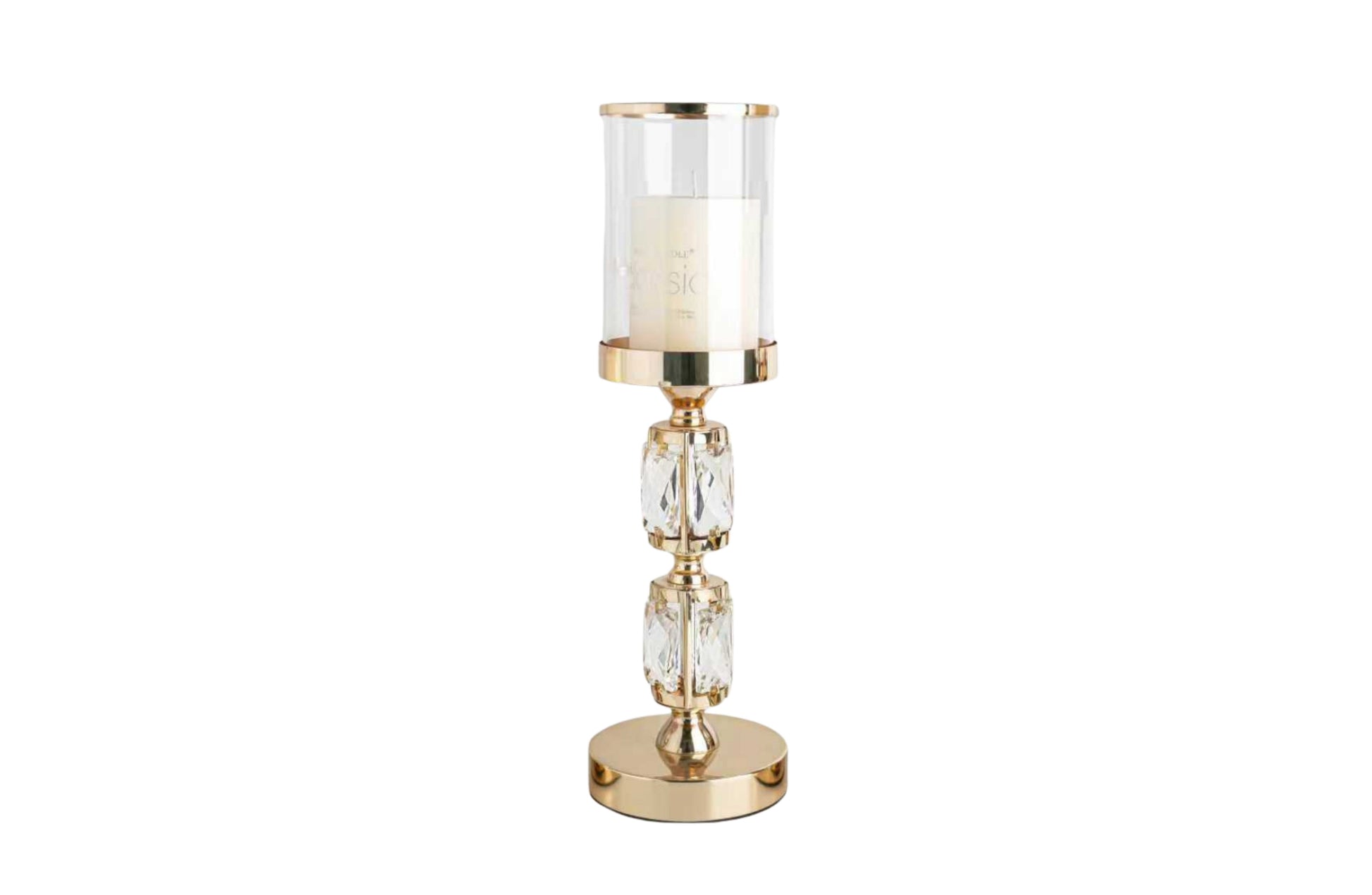 Abode Crystal Candle Holder - Gold - Medium V292-HD-CAND-HOLDER-ABODE-M-GOLD