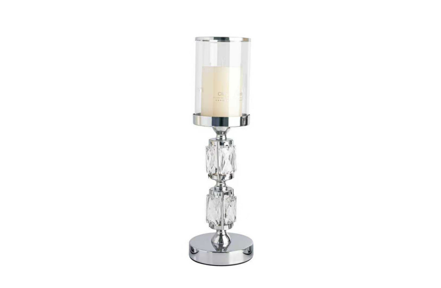 Abode Crystal Candle Holder - Silver - Medium V292-HD-CAND-HOLDER-ABODE-M-SILVER