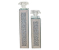 Crystal Crushed Candle Holder - Set of 2 V292-HD-CAND-HOLDER-CRUSHED-S02-SILVER