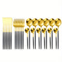 Deluxe Cutlery Set - Black & Gold V292-HD-CUTLERY-KEILY-TBLSPOON-GOLD