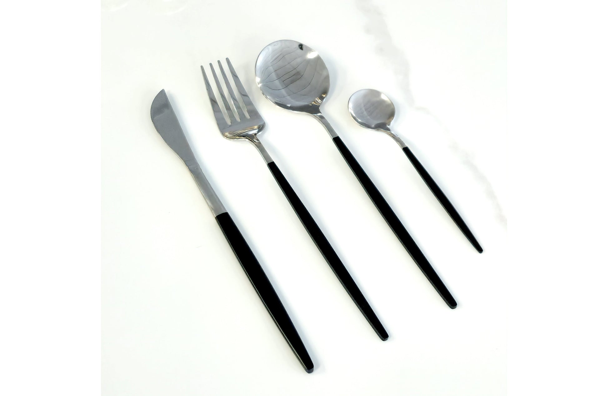 Deluxe Cutlery Set - Black & Silver V292-HD-CUTLERY-KEILY-TBLSPOON-SILVER