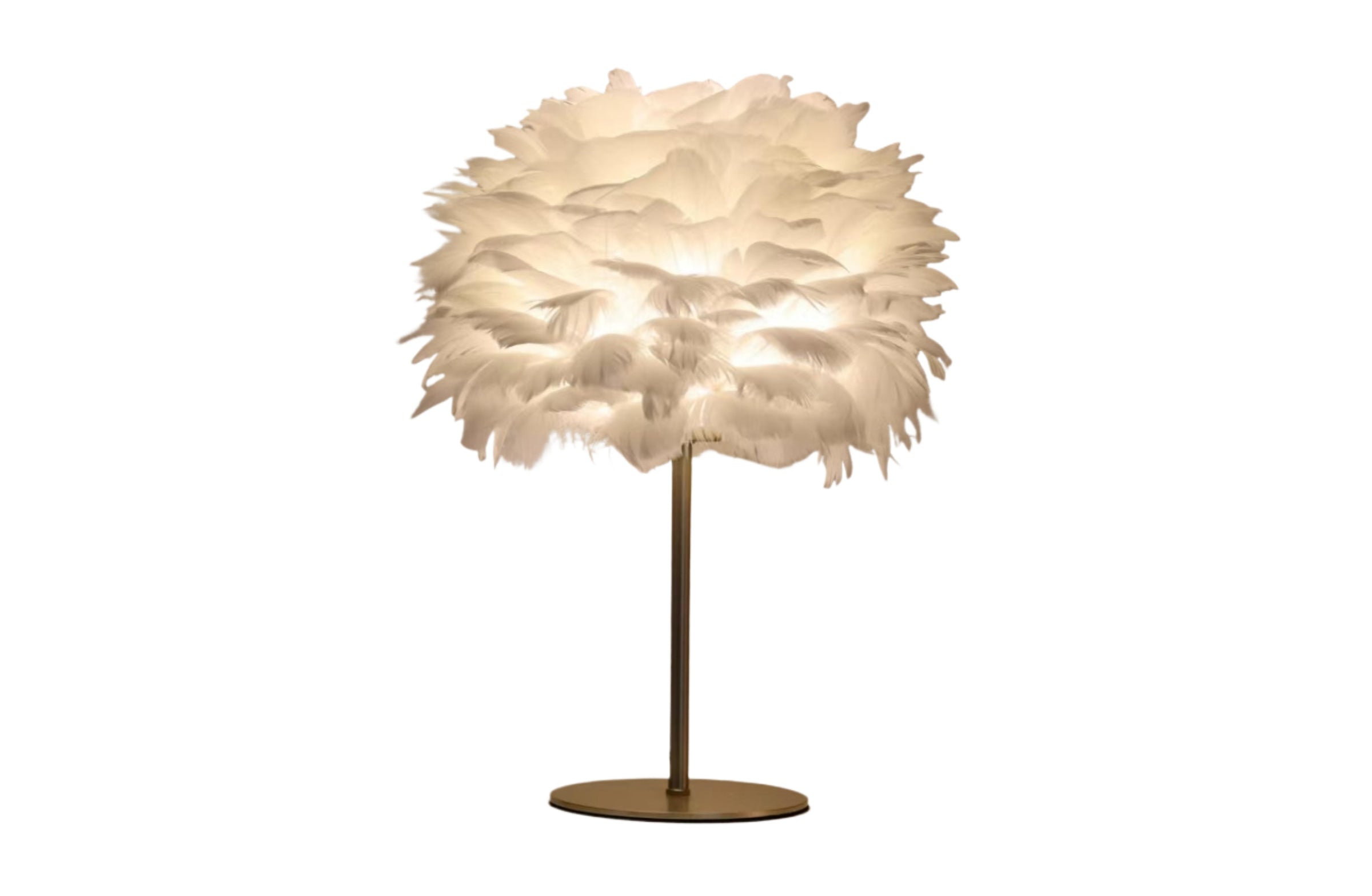 Feather Table Lamp V292-HD-LAMP-FEATHER-TABLE-WHITEGOLD