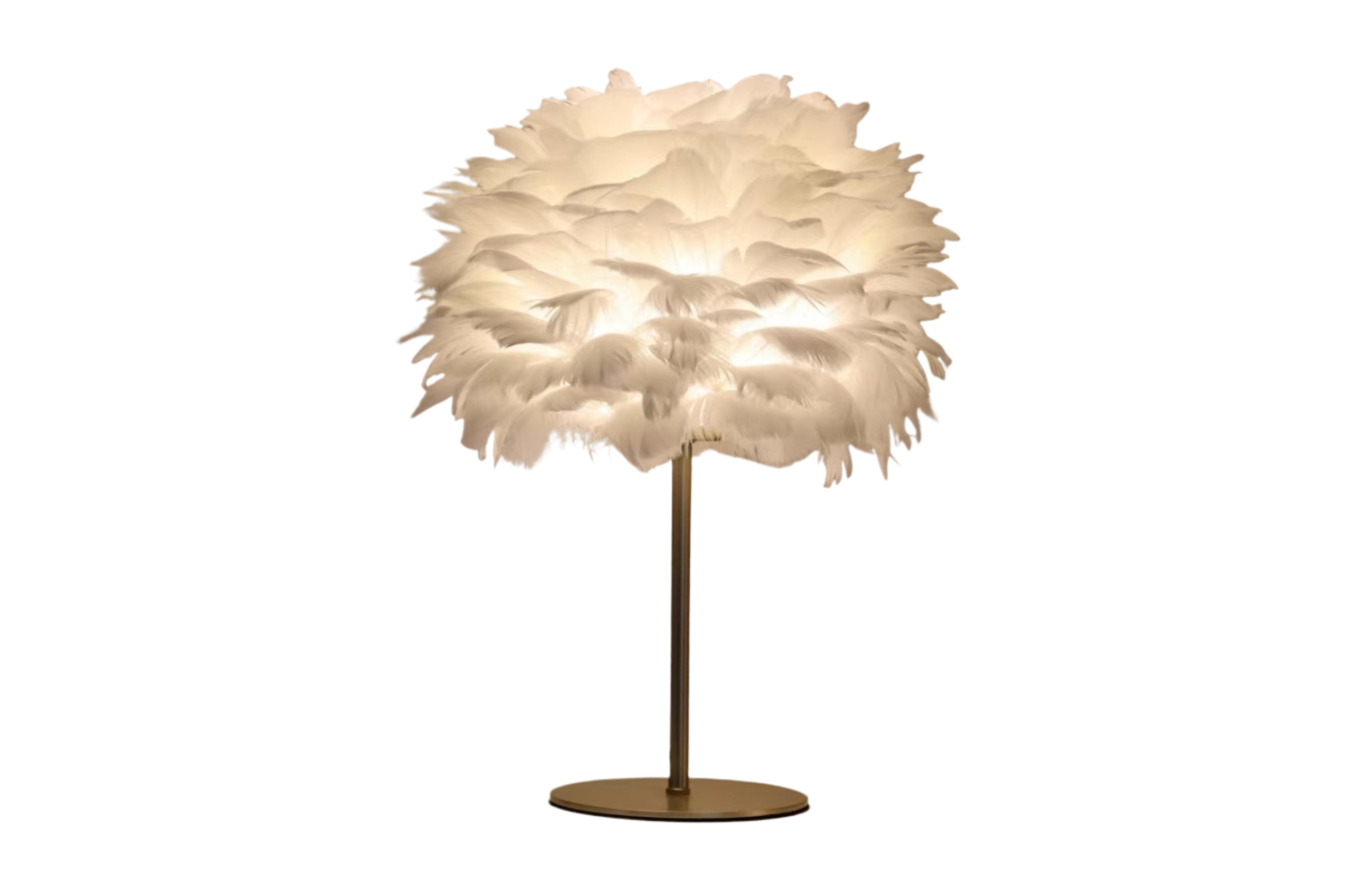 Feather Table Lamp V292-HD-LAMP-FEATHER-TABLE-WHITEGOLD