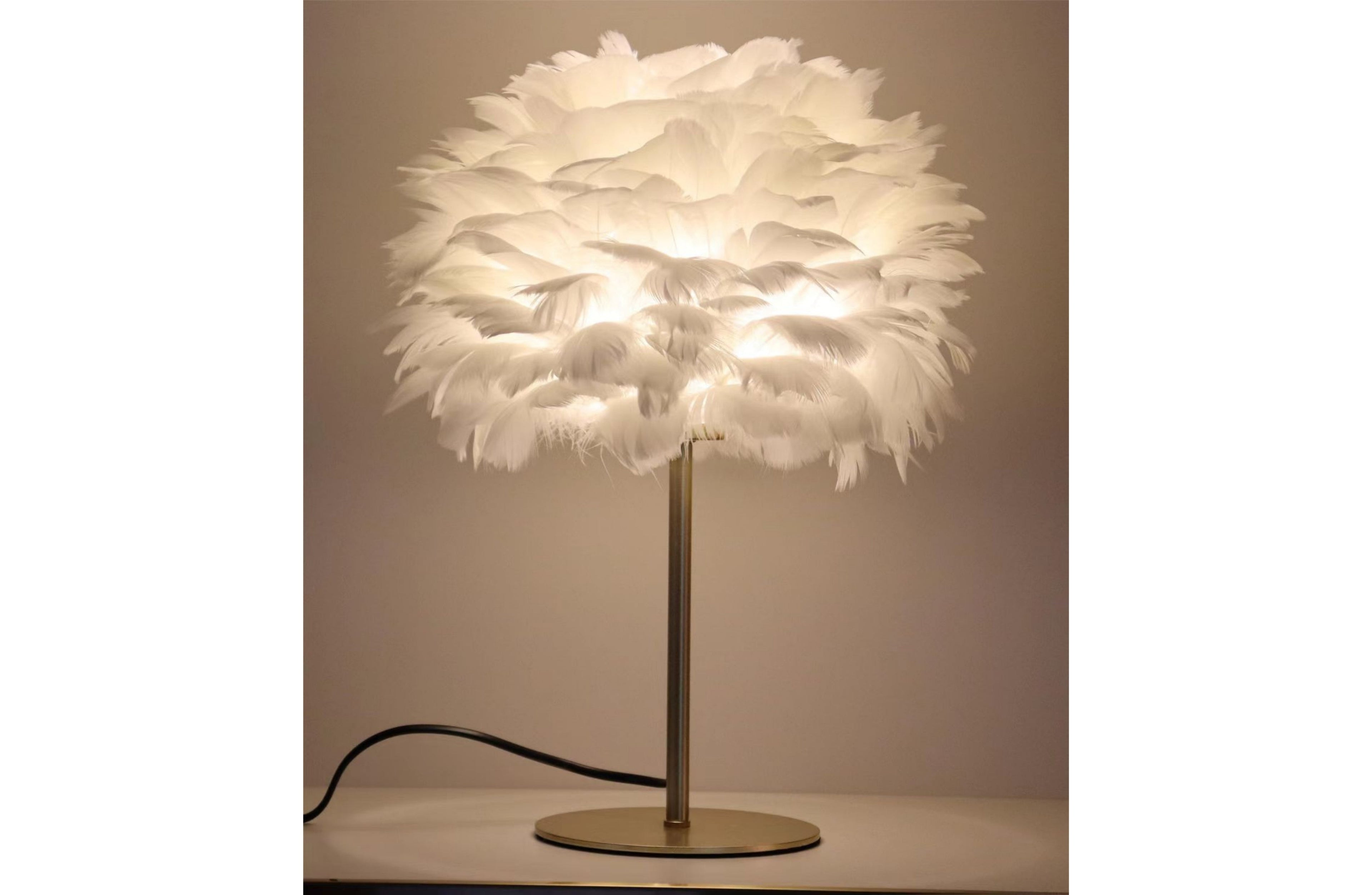 Feather Table Lamp V292-HD-LAMP-FEATHER-TABLE-WHITEGOLD