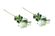 Artificial Rose Stems - Set of 2 Stems - 60cm with 3 Flowers Each - Off White V292-HD-PLANT-3STEMROSE-60CM-OFFWHITE-SO2