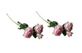 Artificial Rose Stems - Set of 2 Stems - 60cm with 3 Flowers Each - Soft Pink V292-HD-PLANT-3STEMROSE-60CM-SOFTPINK-SO2
