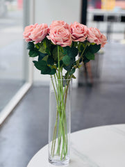 Artificial Rose Stems - Set of 2 Stems - 60cm with 3 Flowers Each - Soft Pink V292-HD-PLANT-3STEMROSE-60CM-SOFTPINK-SO2