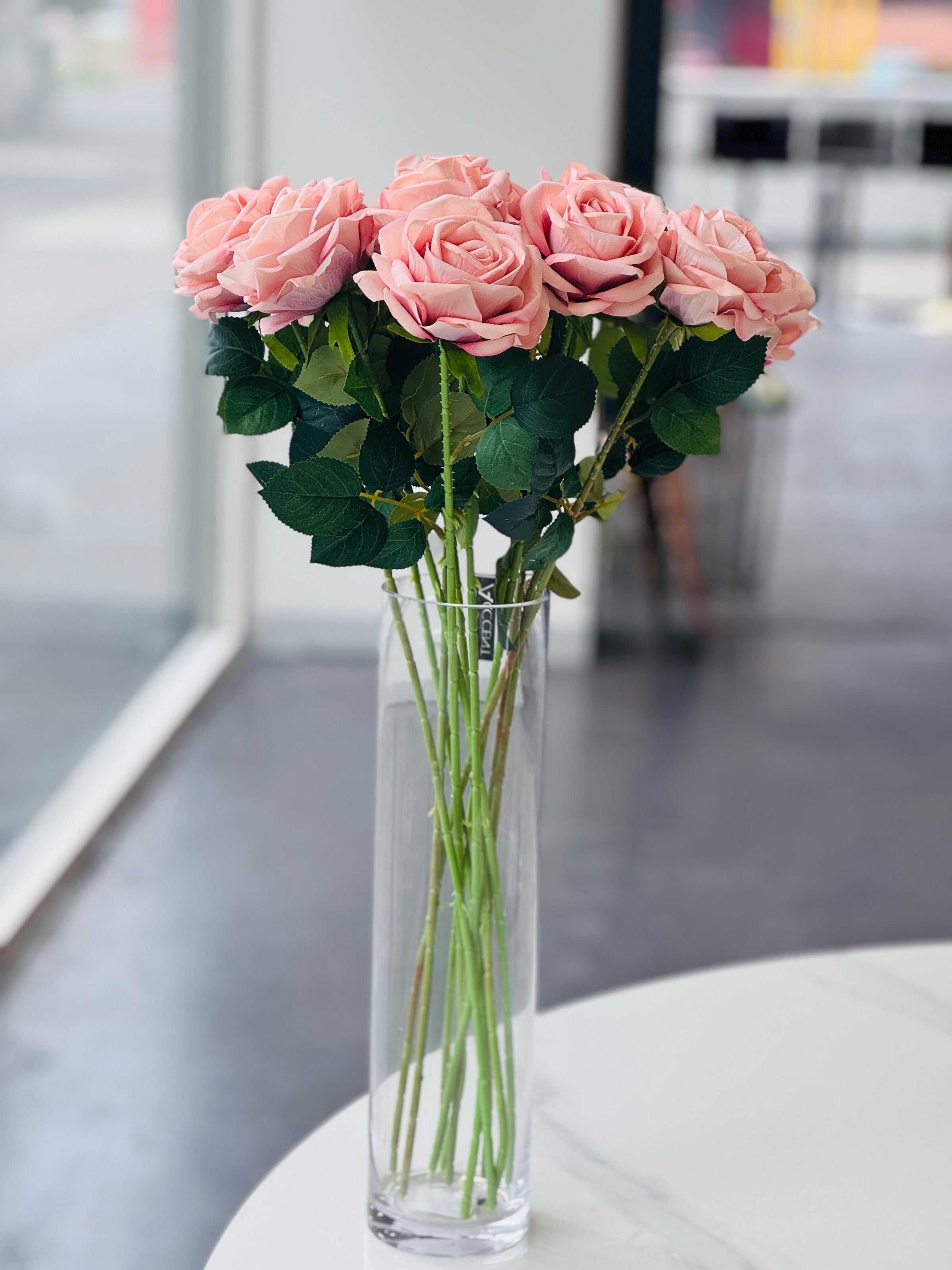 Artificial Rose Stems - Set of 2 Stems - 60cm with 3 Flowers Each - Soft Pink V292-HD-PLANT-3STEMROSE-60CM-SOFTPINK-SO2