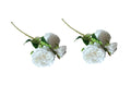 Artificial Rose Stems - Set of 2 Stems - 60cm with 3 Flowers Each - White V292-HD-PLANT-3STEMROSE-60CM-WHITE-SO2
