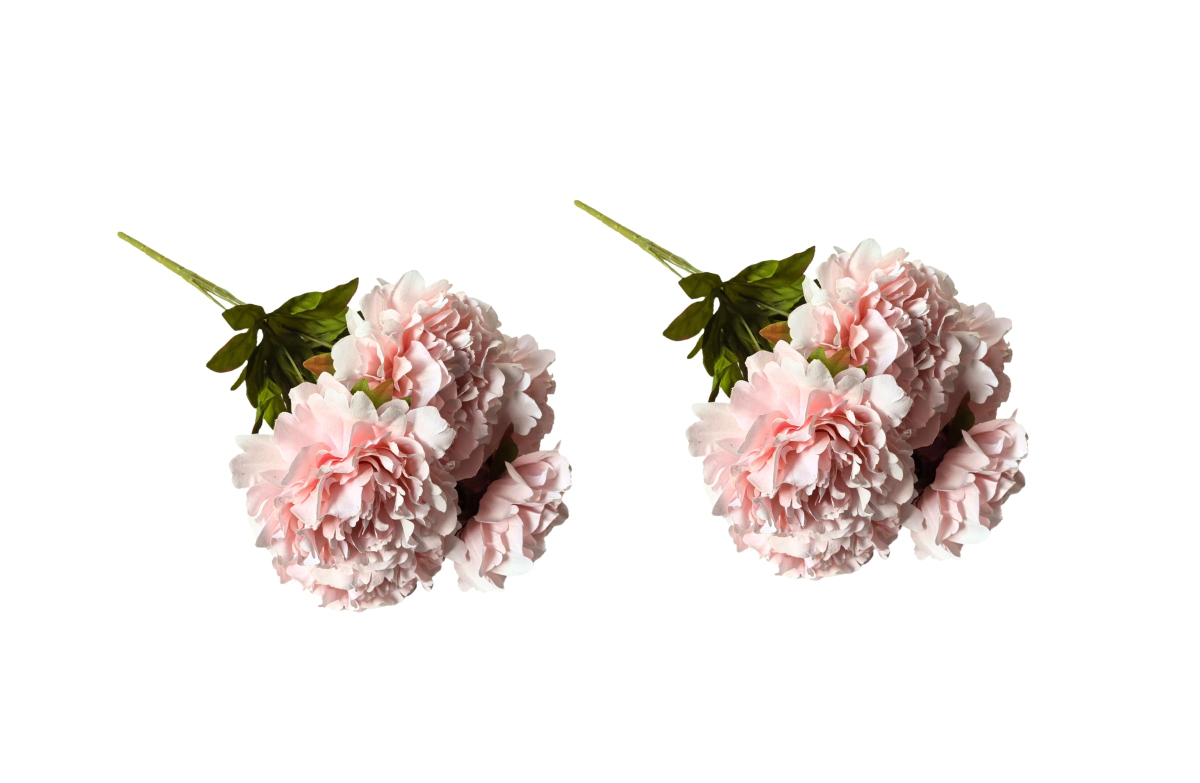 Artificial Bloomed Peony Bunch - Set of 2 Bunches - 45cm with 5 Flowers Each - Soft Pink V292-HD-PLANT-BLOOMPEONY-45CM-SOFTPINK-SO2