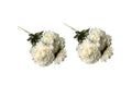 Artificial Bloomed Peony Bunch - Set of 2 Bunches - 45cm with 5 Flowers Each - White V292-HD-PLANT-BLOOMPEONY-45CM-WHITE-SO2