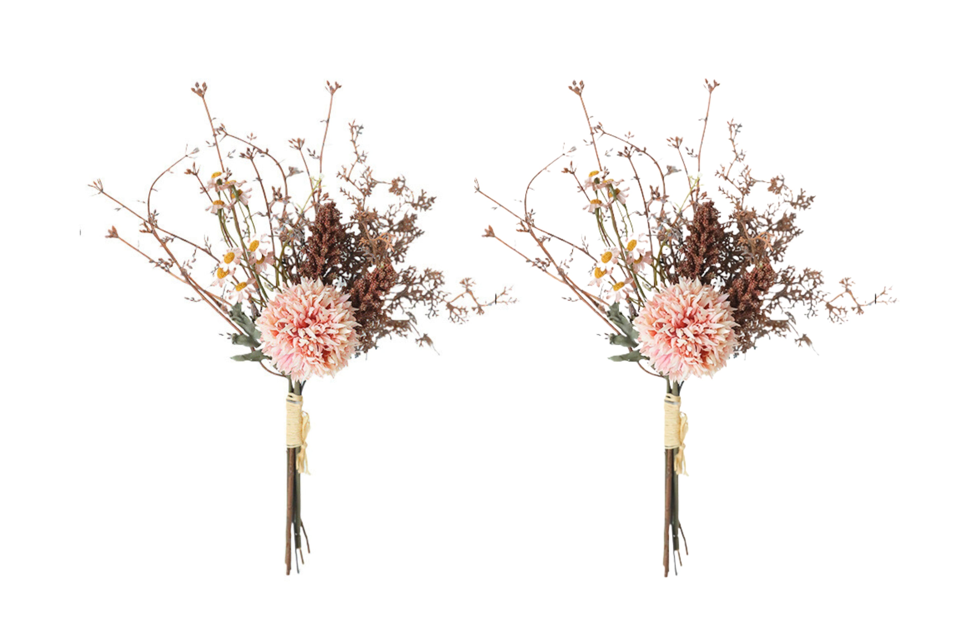 Artificial Chrysanthemums Natural Bouquet 35cm - Set of 2 Bunch V292-HD-PLANT-CHRYSAN-35CM-NATURAL-SO2