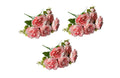 Artificial Rose Bunch - 31cm (Set of 3 Stems, 4 Flowers Each) - Coral V292-HD-PLANT-ROSE-31CM-CORAL-SO3
