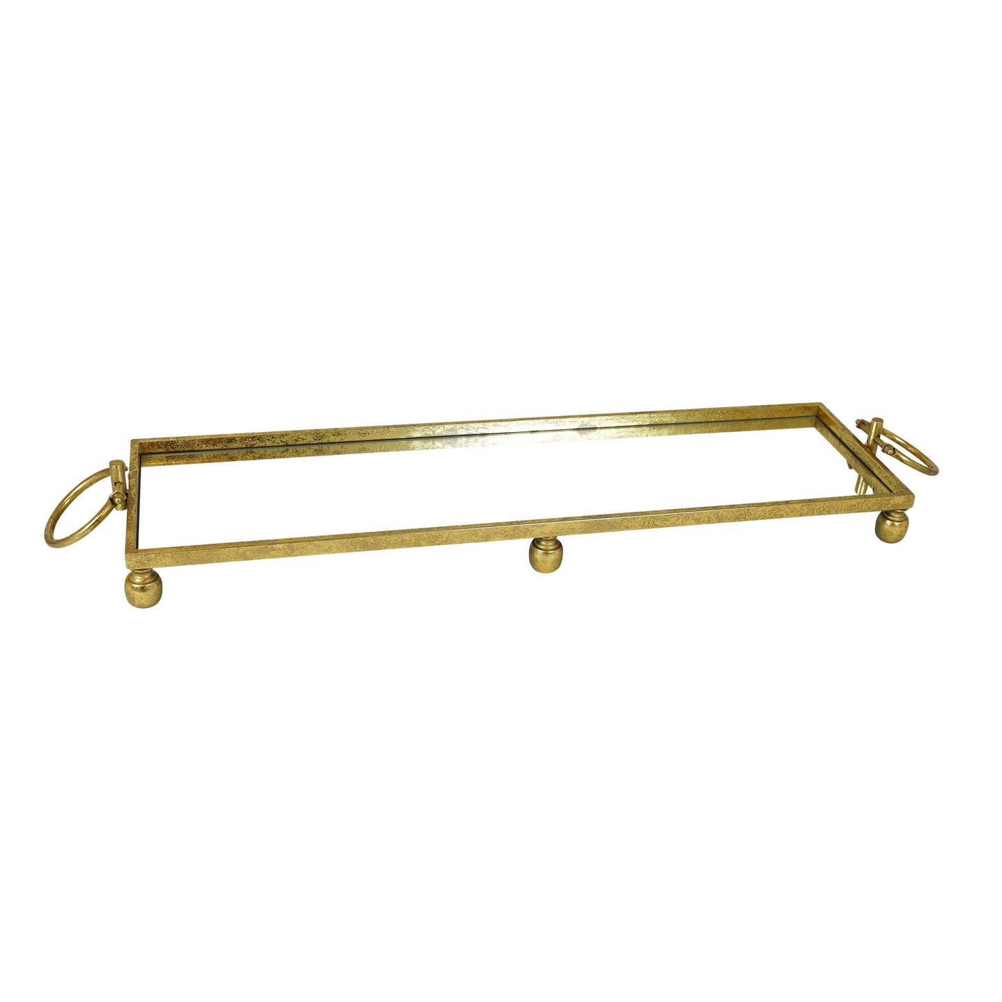 Eliza Mirror Tray with Handles - Large - Gold V292-HD-TR-ELI-L-RECT-GOLD
