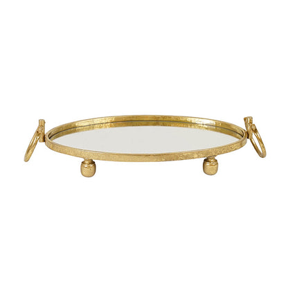 Eliza Mirror Tray with Handles - Oval - Gold V292-HD-TR-ELI-M-OVAL-GOLD