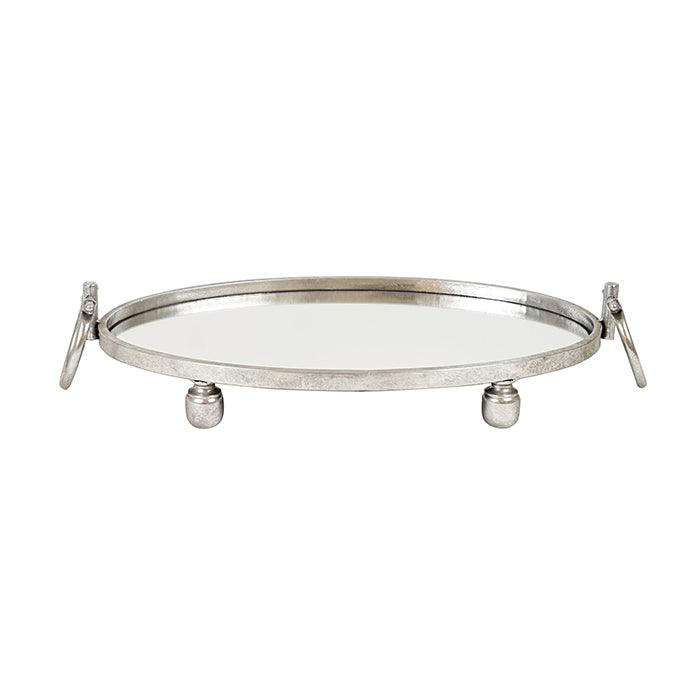 Eliza Mirror Tray with Handles - Oval - Silver V292-HD-TR-ELI-M-OVAL-SILV