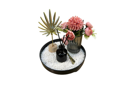 Bloom Flower Tray & Fragrance Diffuser Set - White V292-HD-TRAY-BLOOMSET-BLACK