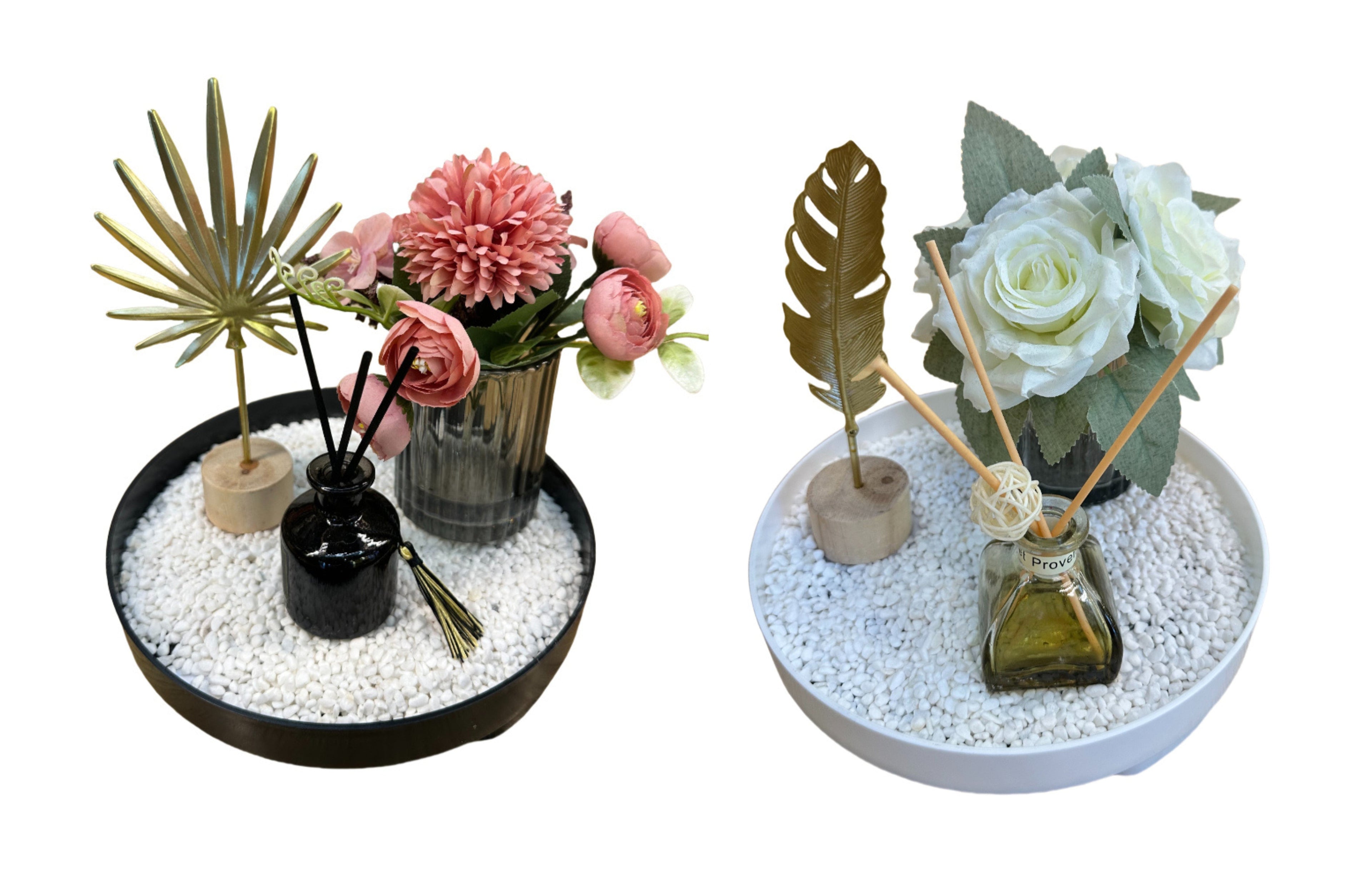 Bloom Flower Tray & Fragrance Diffuser Set - Black V292-HD-TRAY-BLOOMSET-WHITE