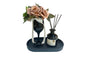 Flower Decor Tray & Fragrance Diffuser Sets -Black V292-HD-TRAY-CHAMPAGNESET-BLACK