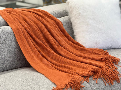 Levi Throw Rug Blanket - Orange V292-HD-TRUG-LEVI-ORANGE