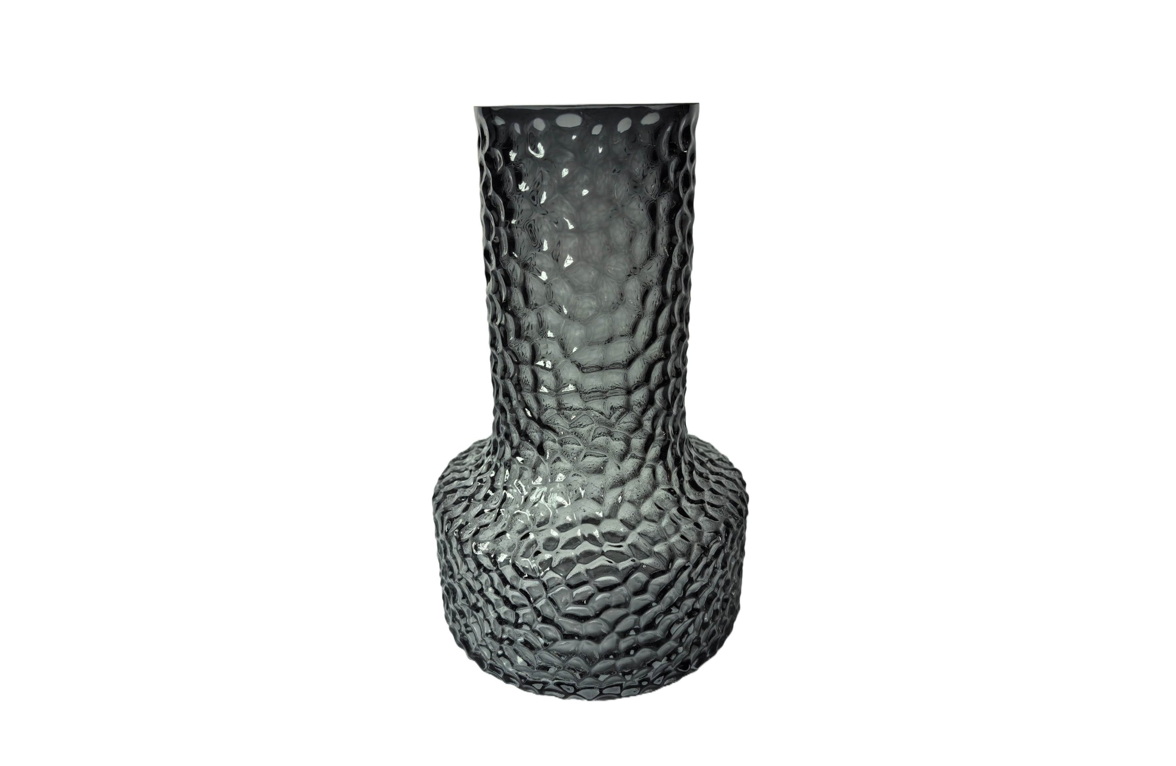 Green Hammer Glass Vase - 25cm V292-HD-VASE-GREENHAM-25CM