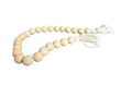 Small Beads & Large Length Wooden Garland With Tassel - White V292-HD-WOOD-BEADS-SMALL-WHITE