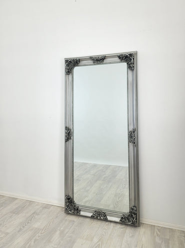 Deluxe French Provincial Ornate Mirror - Antique Silver - 90cm x 170cm V292-M-DLUX-M-SILVER