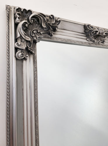 Deluxe French Provincial Ornate Mirror - Antique Silver - 90cm x 170cm V292-M-DLUX-M-SILVER