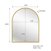 Gold Metal Arch Mirror - Small 80cm x 100cm V292-M-METAR-S-GOLD
